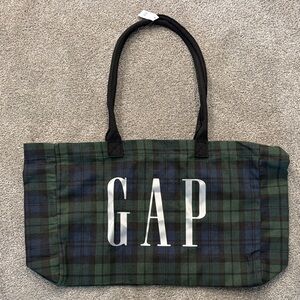 GAP Green and Blue Plaid Tote